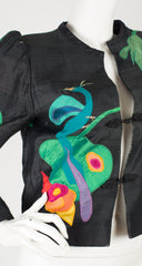 1982 Hand-Signed Raw Silk Appliqué Wearable Art Jacket