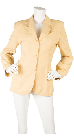 1980s Iconic Butterscotch Linen Corset Jacket