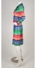 1973 S/S Documented Zig-Zag Knit Sweater & Skirt Set