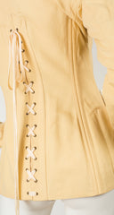 1980s Iconic Butterscotch Linen Corset Jacket