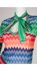 1973 S/S Documented Zig-Zag Knit Sweater & Skirt Set
