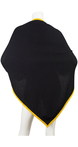 1980s Black & Yellow Cashmere Shawl