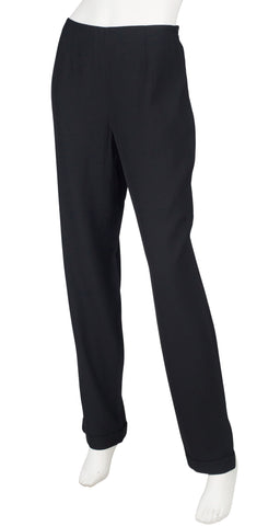 1990s Black Wool Double-Breasted Pant Suit