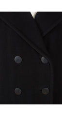 1990s Black Wool Double-Breasted Coat
