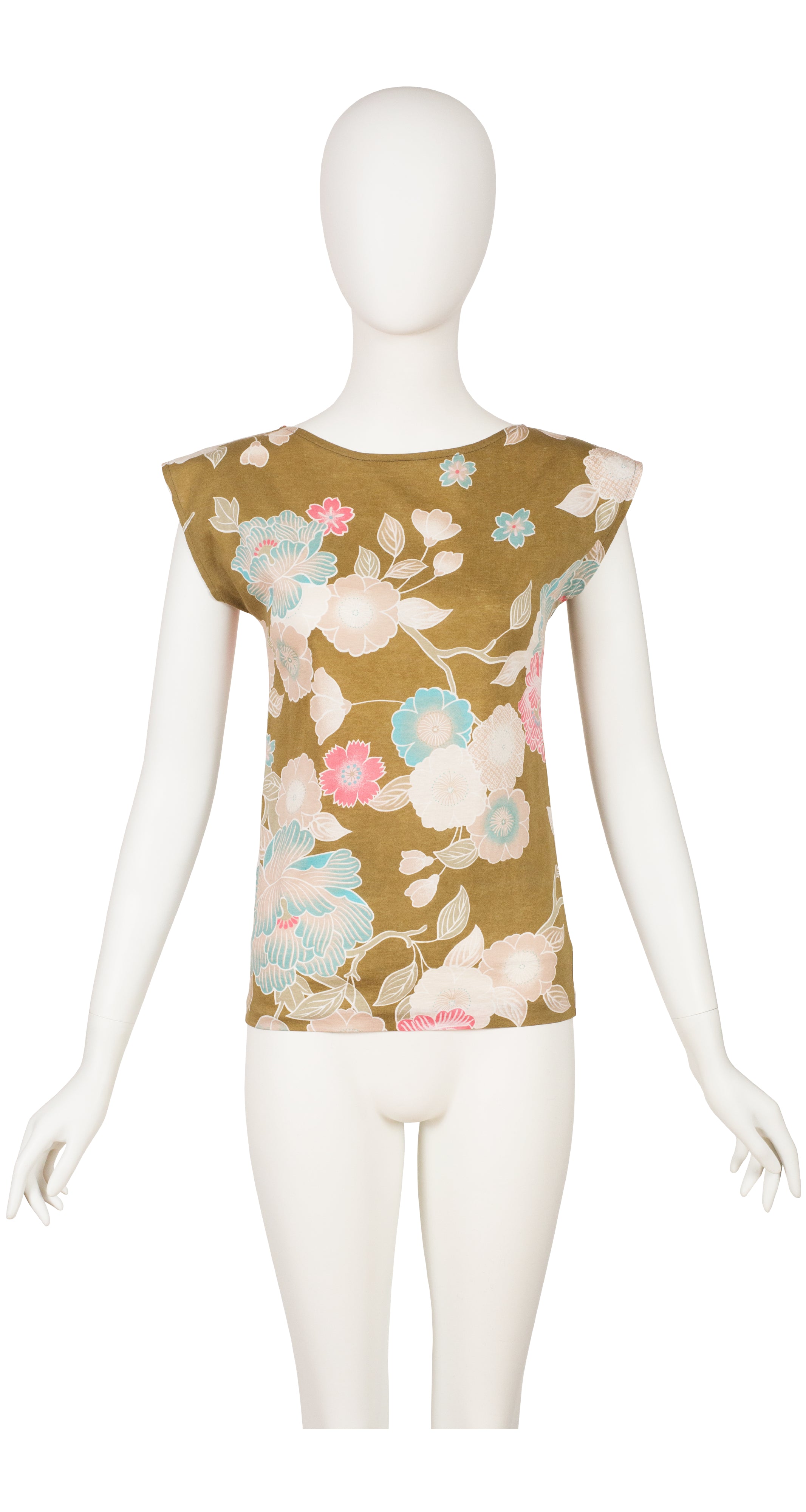 1981 S/S Floral Jersey Cap Sleeve Top