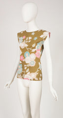 1981 S/S Floral Jersey Cap Sleeve Top