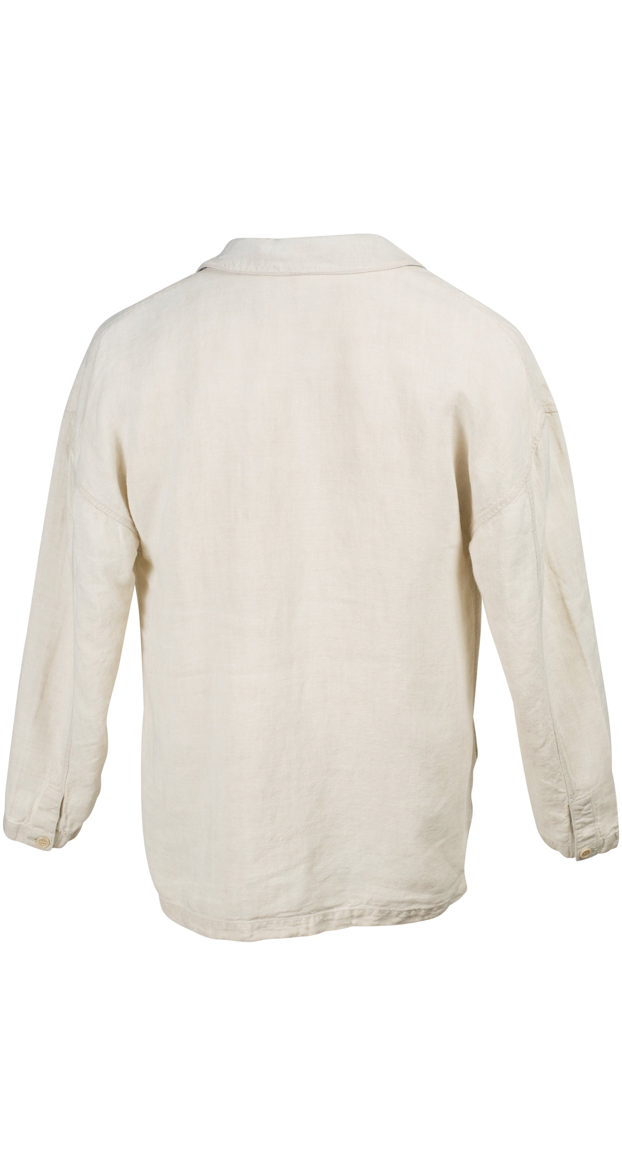 1980s Men's 3D Pocket Beige Linen Jacket