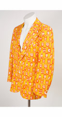 1970s Men's Animal Cameo Orange & Yellow Blazer