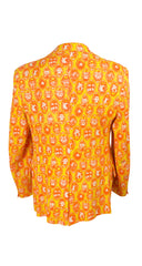1970s Men's Animal Cameo Orange & Yellow Blazer