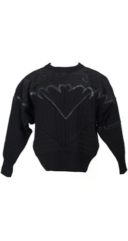 1984 F/W Ad Campaign Men's Suede & Wool Knit Sweater