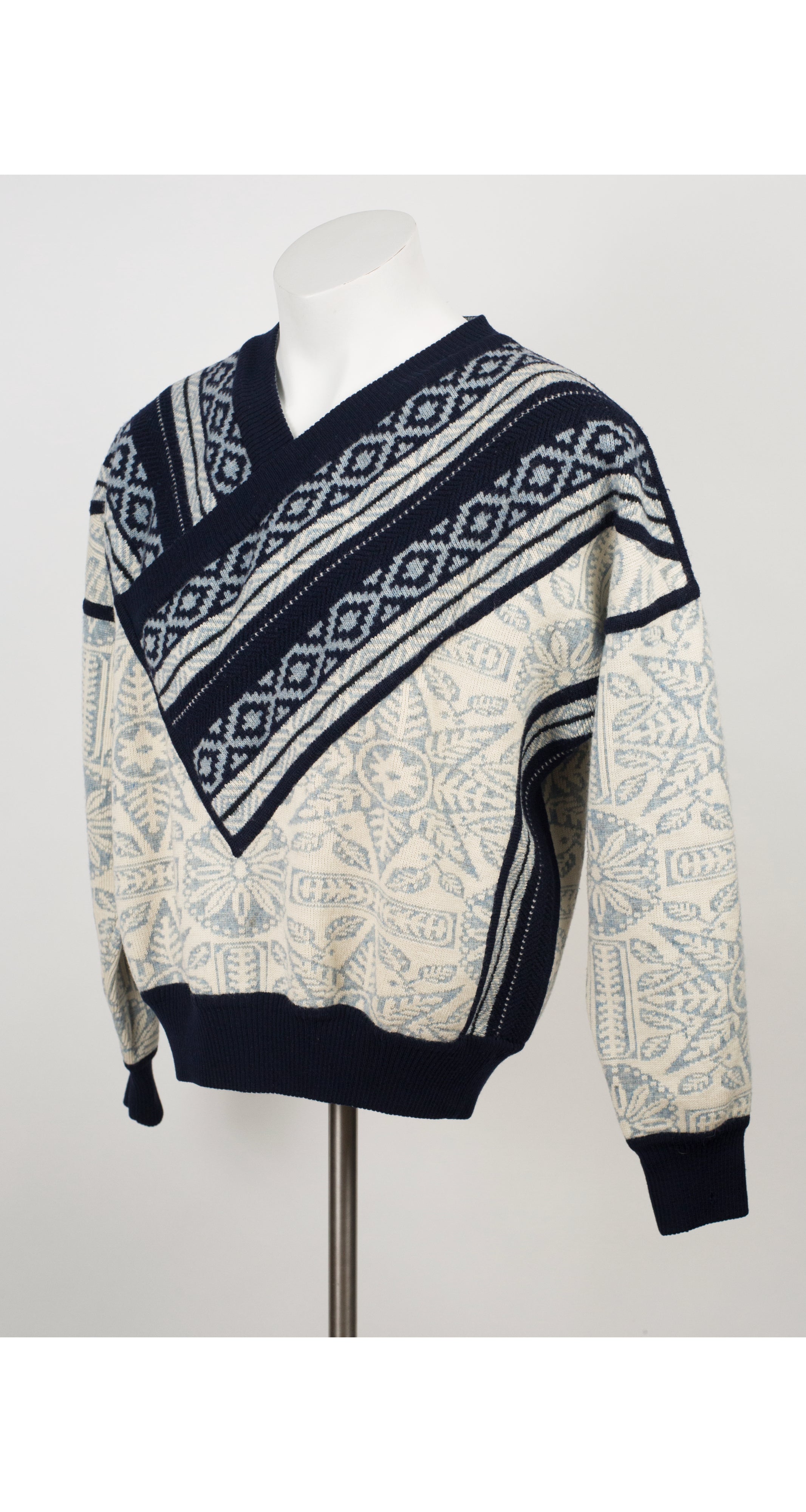 1985 F/W Men's Nordic-Inspired Pullover Sweater