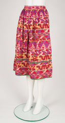 1980s Horse Print Cotton High-Waisted Skirt