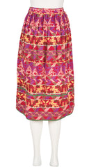 1980s Horse Print Cotton High-Waisted Skirt