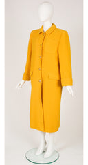 1980s Marigold Textured Wool Collared Coat