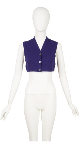 1989-90 F/W Purple Cotton Knit Cropped Vest