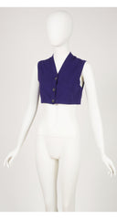1989-90 F/W Purple Cotton Knit Cropped Vest
