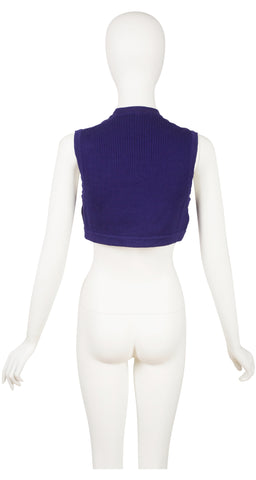 1989-90 F/W Purple Cotton Knit Cropped Vest