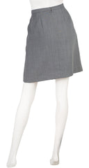 1990s Gray Wool Pleated Mini Skirt
