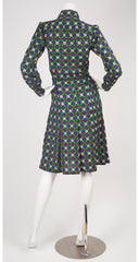 1971 F/W Documented Geometric Wool Challis Shirt Dress