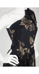 1970s Silk Chiffon One-Shoulder Evening Dress