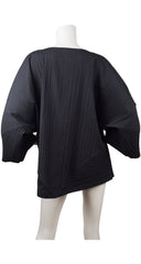 1989 S/S Black Origami Pleated Blouse