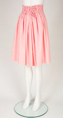 1980s Pink Cotton Paper Bag High-Waisted Skirt
