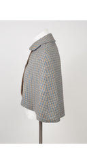 1950s Plaid Wool Peter Pan Collar Capelet