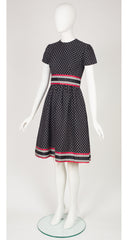 1960s Mod Polka Dot Cotton Fit & Flare Dress