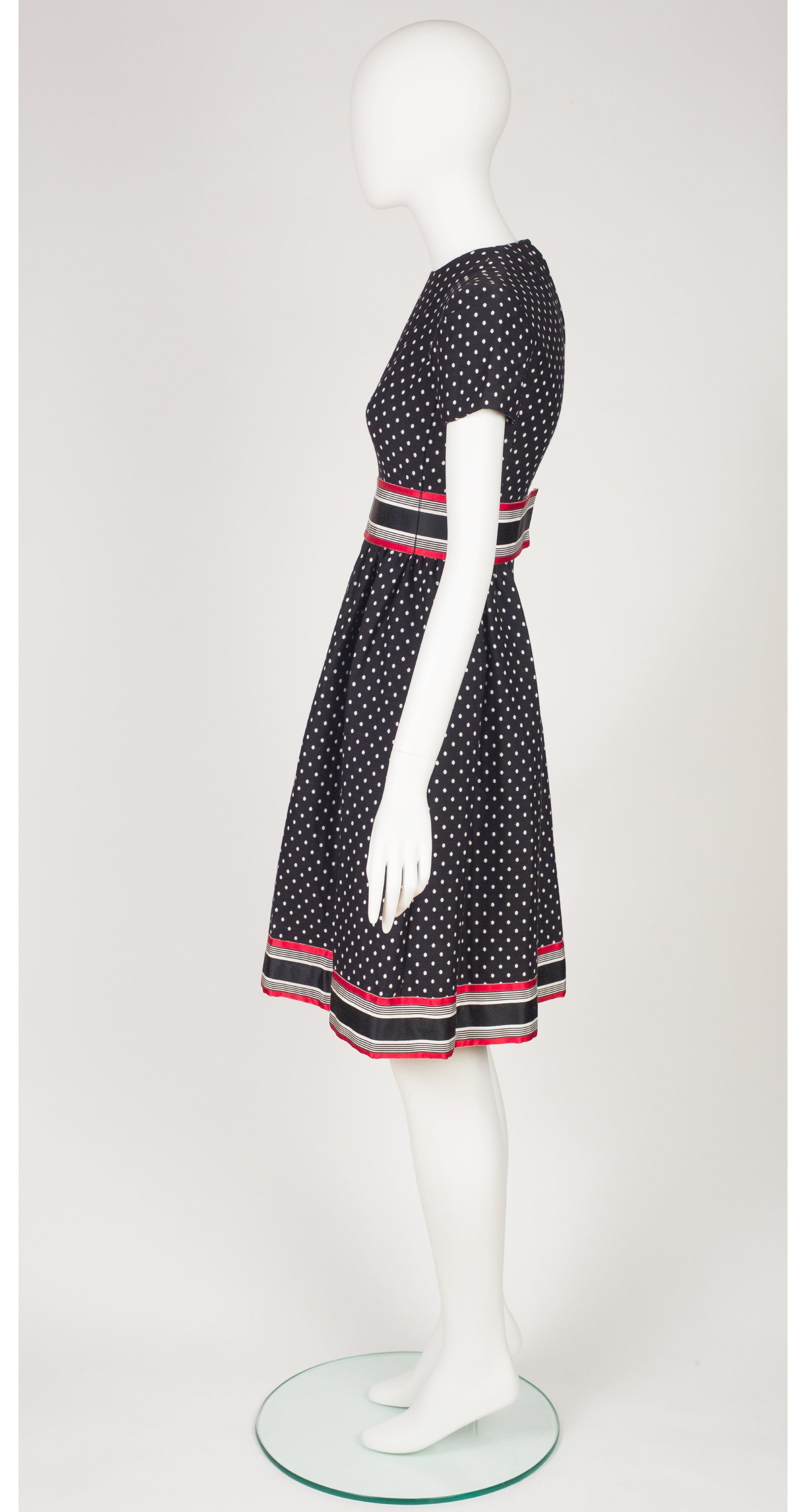 1960s Mod Polka Dot Cotton Fit & Flare Dress