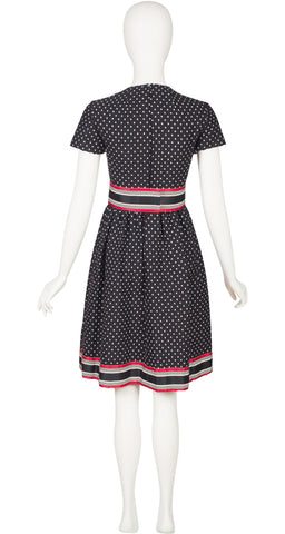 1960s Mod Polka Dot Cotton Fit & Flare Dress