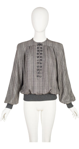 1984-85 F/W Houndstooth Wool Balloon Sleeve Top