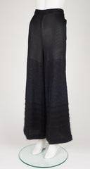 1990s Rayon Lurex Knit & Mohair Wide-Leg Pants