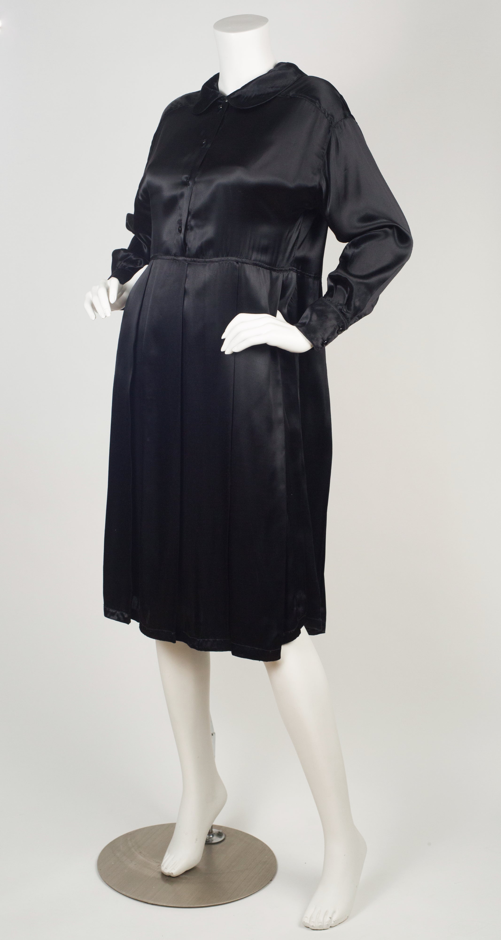 Jean Paul Gaultier 1985 F/W Runway Black Silk Satin Babydoll Dress –  Featherstone Vintage
