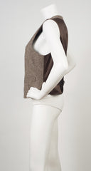 1990s Brown Tweed Wool & Cashmere Vest