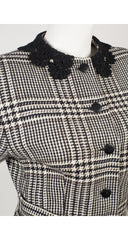 1980s Lace Collar Houndstooth Wool Jacket