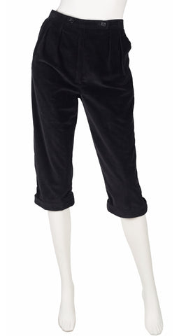 1970s Black Corduroy High-Waisted Breeches