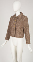 1967 Numbered Brown Tweed Wool Collared Jacket