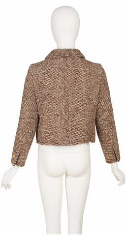 1967 Numbered Brown Tweed Wool Collared Jacket
