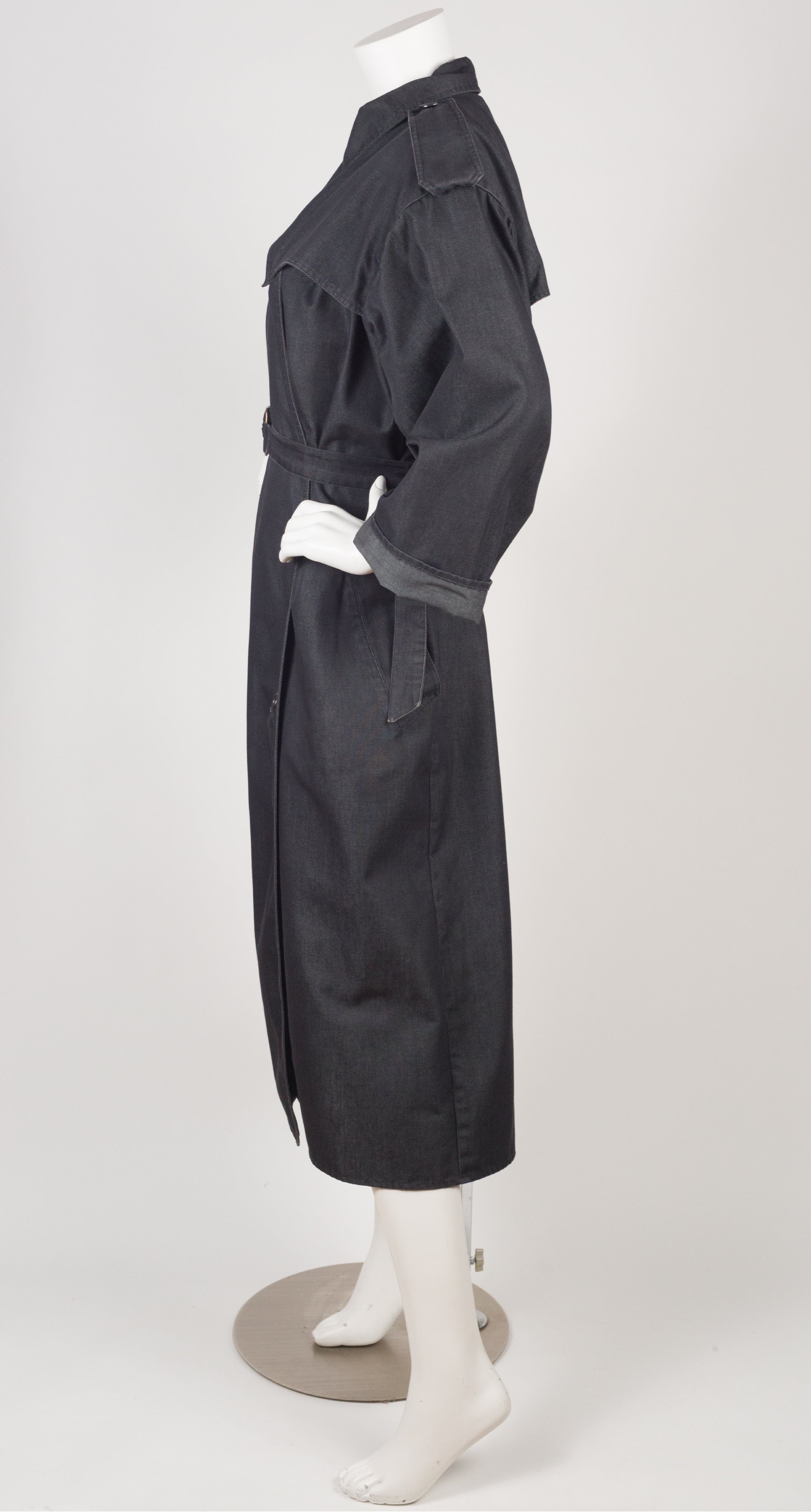 80's vintage denim trench coat