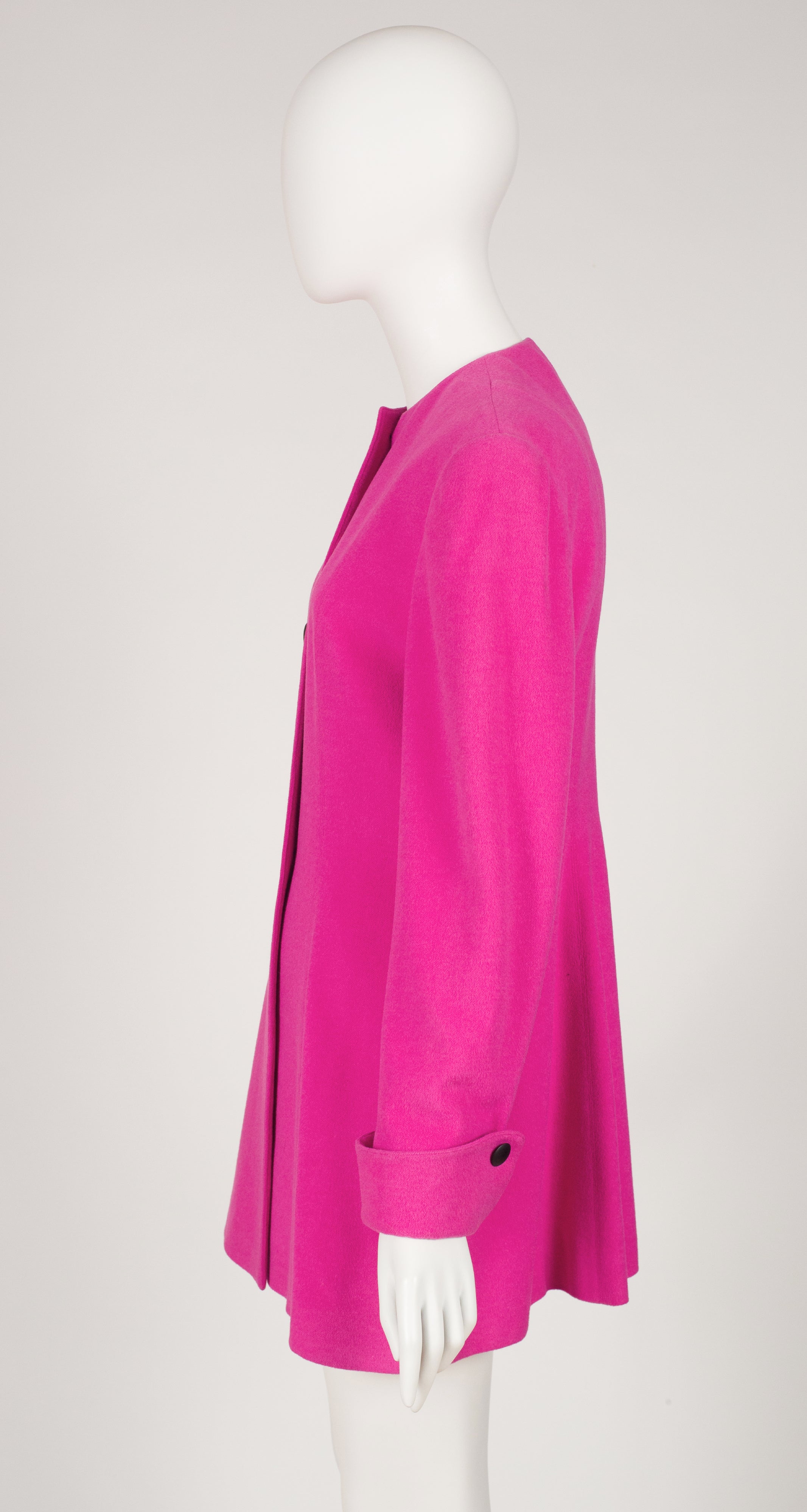 1990s Fuchsia Wool & Angora Equestrian-Inspired Jacket