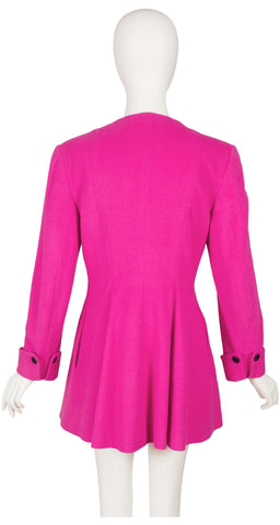 1990s Fuchsia Wool & Angora Equestrian-Inspired Jacket