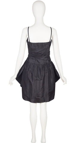 1982 F/W Black Silk Taffeta Cocktail Dress