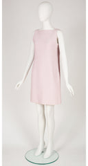 1960s Demi-Couture Mod Pink & Cream Op-Art Shift Dress