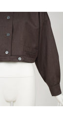 1980s Brown Wool Box-Cut Cropped Jacket