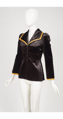 1970s British Boutique Velvet Puff Shoulder Jacket