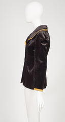 1970s British Boutique Velvet Puff Shoulder Jacket