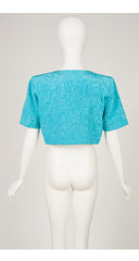 1993 S/S Runway Turquoise Moiré Cropped Jacket