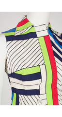 1960s Mondrian Color Block Raw Silk Mini Dress