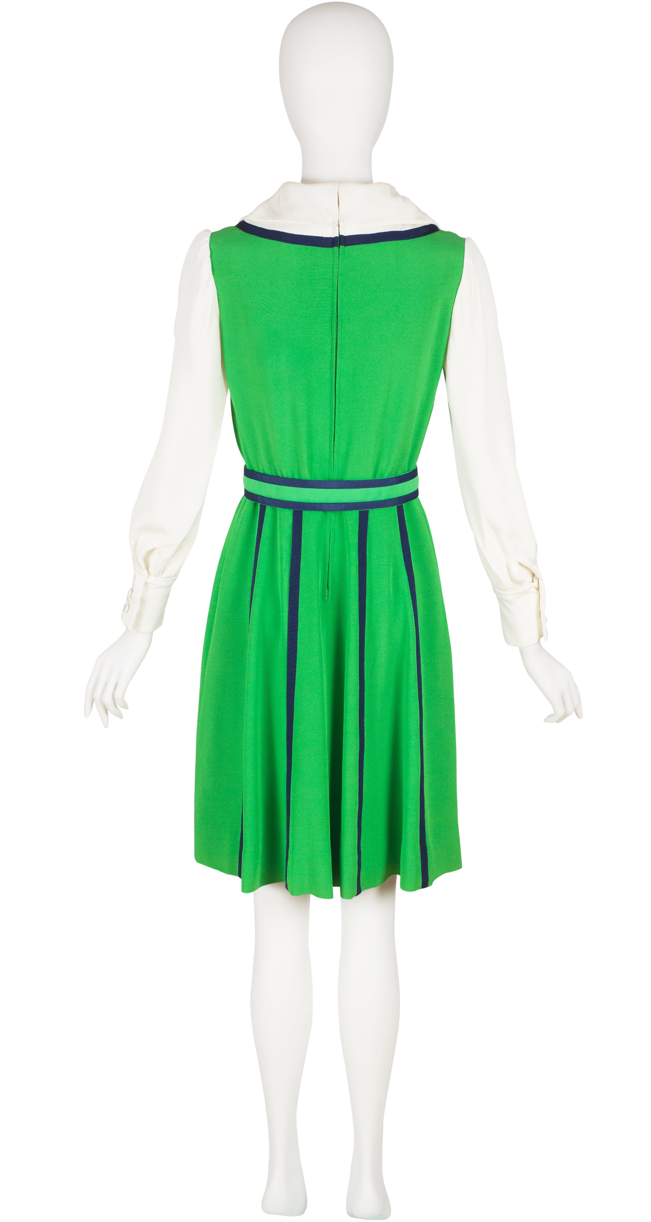 Geoffrey Beene 1960s Vintage Mod Green & White Collared Dress Featherstone Vintage Geoffrey Beene 1960s Vintage Mod Green & White Collared Dress Featherstone Vintage