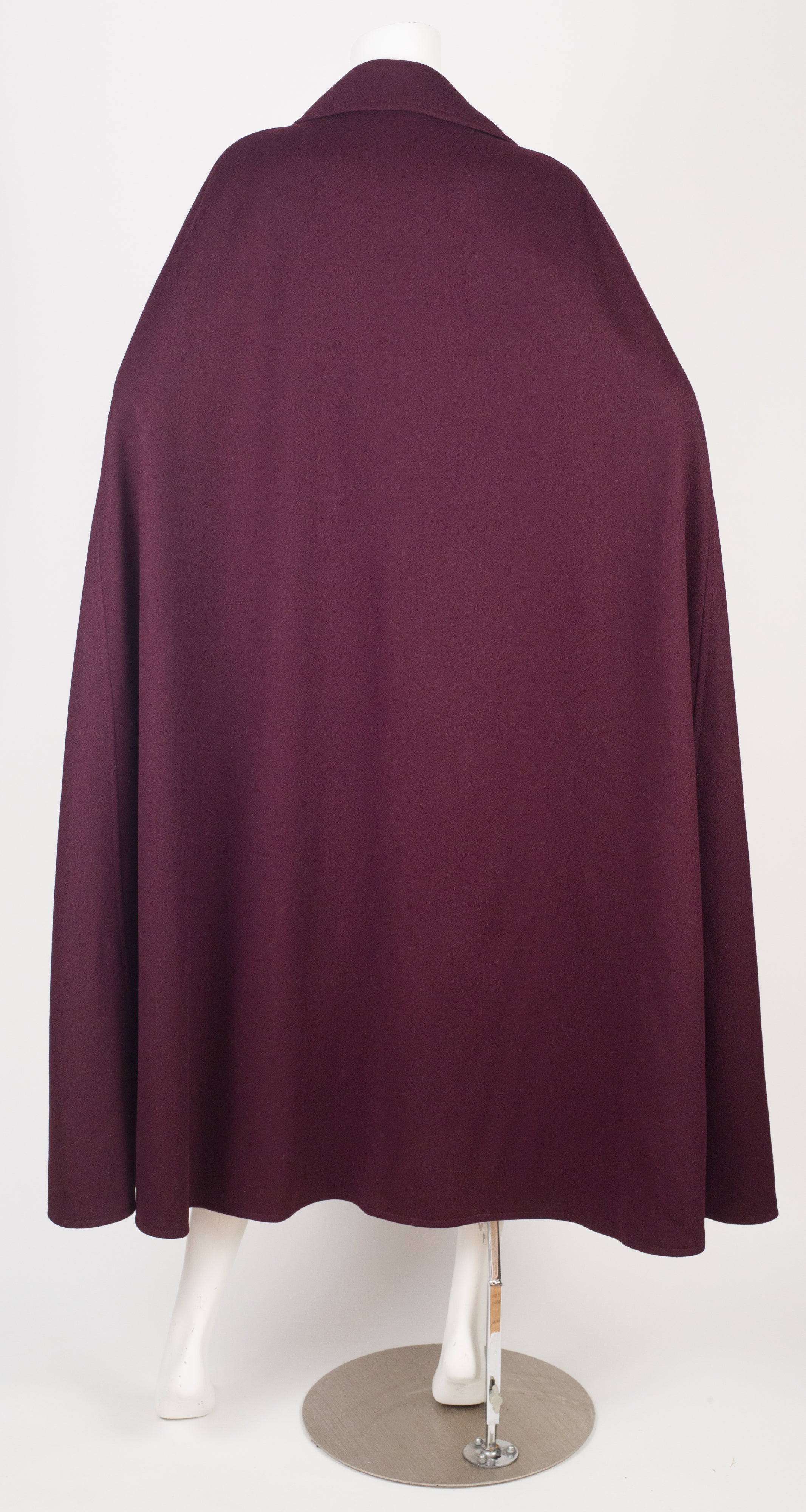 1971 Documented Burgundy Wool Collared Cape